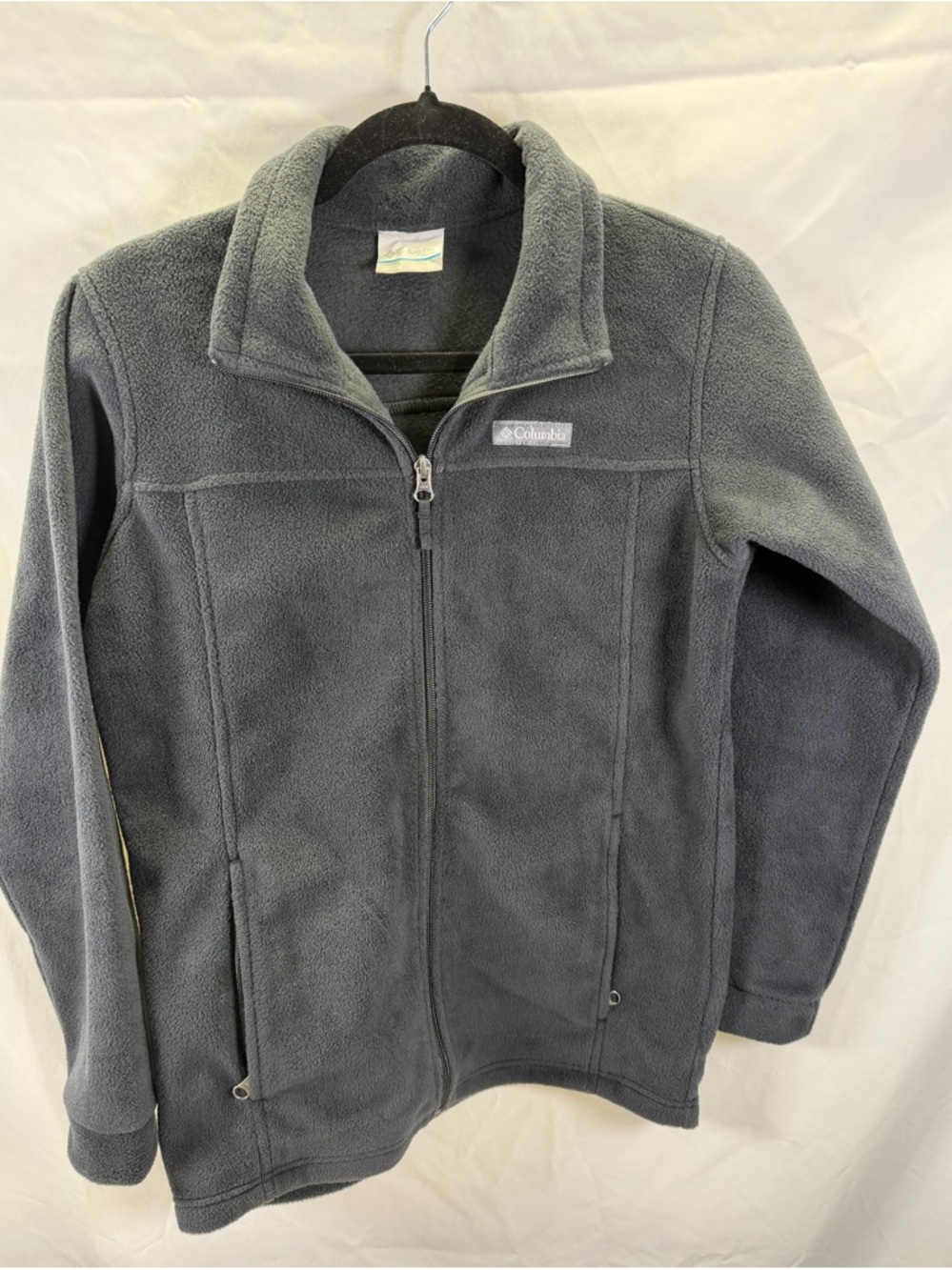 Columbia Fleece Jacket Boys Large Black Full Zip Outdoor 14/16